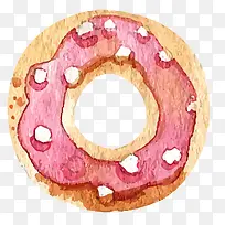 水彩手绘甜甜圈食物设计