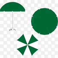 绿色遮阳伞海报素材