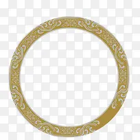 中国古风淡黄色圆环