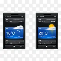 手机天气预报界面PSD