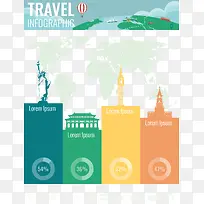 彩色旅游矢量信息图表