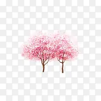 粉色的花树
