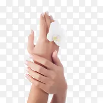 手部护理与花朵图片