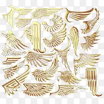 黄金雕刻翅膀