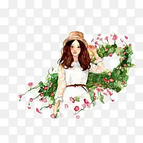 鲜花美女