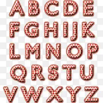 26个英文字母红色斑点装饰