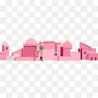 粉色卡通宫殿房屋