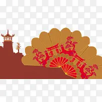 中国风寺庙装饰插图