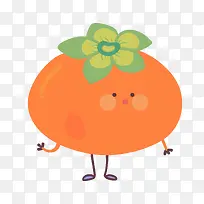 柿子橘子水果蔬菜健康矢量