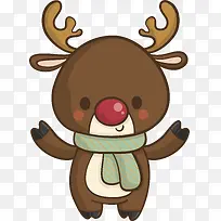 矢量圣诞节棕色麋鹿