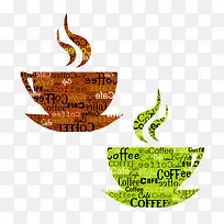 创意字母组成的咖啡杯