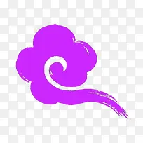 底纹图标卡通祥云素材 紫色祥云