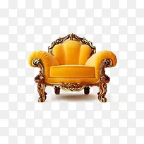金色的欧式单人沙发