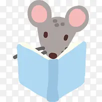 卡通可爱书本老鼠