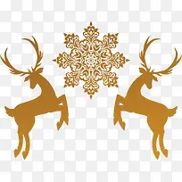 褐色雪花圣诞节麋鹿