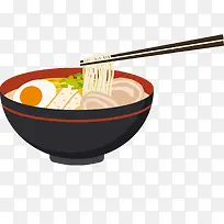 卡通碗里的面条食物设计