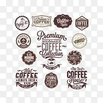 咖啡店标签矢量图EPS