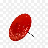 红色古典折伞圆点装饰