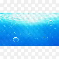 蓝色海底气泡海报背景