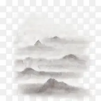 中国风水墨画高山云雾