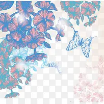 蝴蝶花纹背景素材