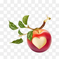 矢量创意彩色心形苹果
