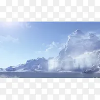 唯美天空环境渲染冰山