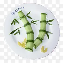 竹子水果拼盘