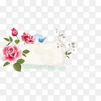 粉色玫瑰花装饰框相框