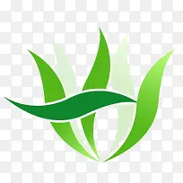 曲线型绿色简约园林logo