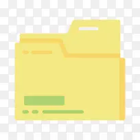 黄色扁平化文件夹卡通图标