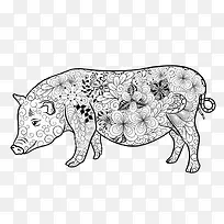 花纹猪简笔画