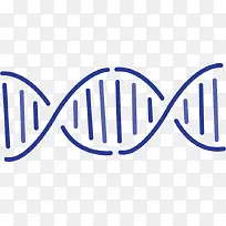 蓝色手绘DNA结构图png