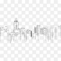 手绘城市线条图