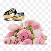 婚庆戒指玫瑰