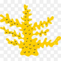 黄色卡通珊瑚