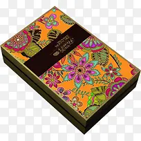 彩色抽象花卉礼盒中秋月饼