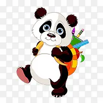 背书包的小熊猫