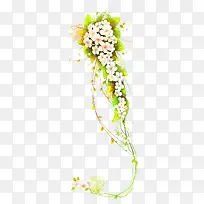 白色花朵花纹素材