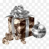 银色丝带礼物盒