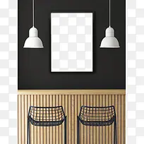 白色画板与灯
