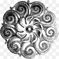复古素描花纹