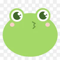 绿色圆弧青蛙亲嘴标签
