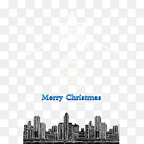 圣诞节城市剪影背景