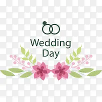 粉红花朵结婚请帖