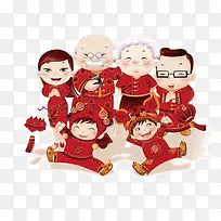 春节喜庆人物组合