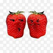 表情草莓采摘图片素材