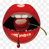 吃樱桃的红唇