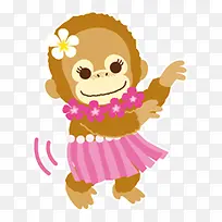 猴素材猴子素描 跳舞的小猴子