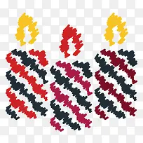 生日快乐蜡烛庆典圣诞节火光乱涂